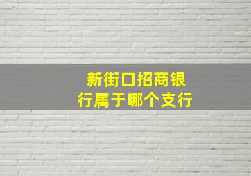 新街口招商银行属于哪个支行