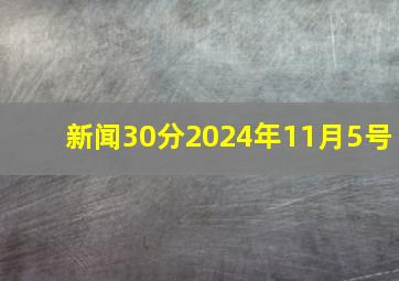 新闻30分2024年11月5号