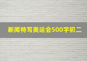 新闻特写奥运会500字初二