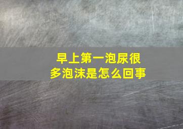 早上第一泡尿很多泡沫是怎么回事