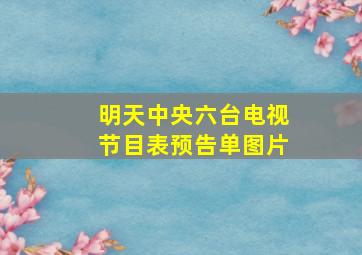 明天中央六台电视节目表预告单图片