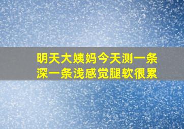 明天大姨妈今天测一条深一条浅感觉腿软很累