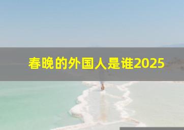 春晚的外国人是谁2025