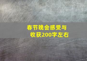 春节晚会感受与收获200字左右