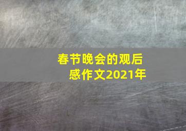 春节晚会的观后感作文2021年