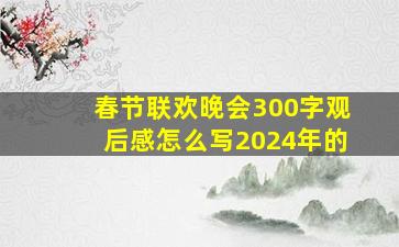 春节联欢晚会300字观后感怎么写2024年的