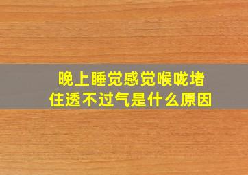 晚上睡觉感觉喉咙堵住透不过气是什么原因