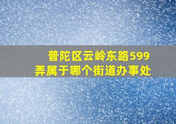 普陀区云岭东路599弄属于哪个街道办事处