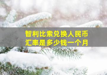 智利比索兑换人民币汇率是多少钱一个月