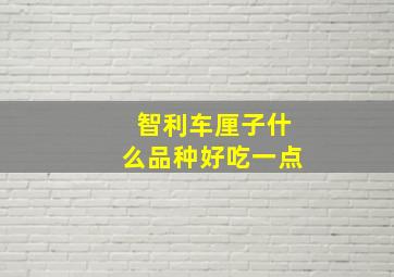 智利车厘子什么品种好吃一点