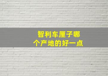 智利车厘子哪个产地的好一点