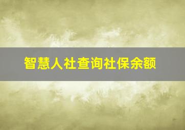 智慧人社查询社保余额