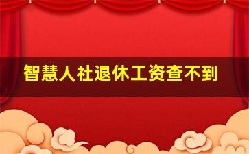 智慧人社退休工资查不到