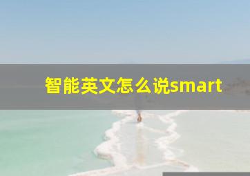 智能英文怎么说smart