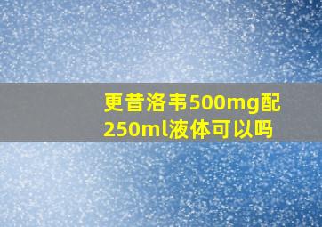 更昔洛韦500mg配250ml液体可以吗