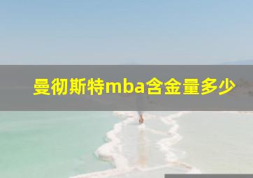 曼彻斯特mba含金量多少