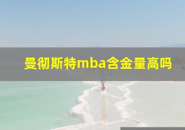 曼彻斯特mba含金量高吗