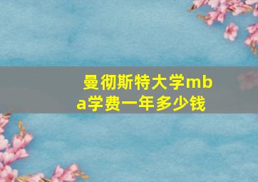 曼彻斯特大学mba学费一年多少钱