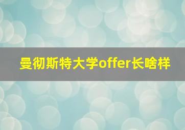 曼彻斯特大学offer长啥样