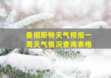 曼彻斯特天气预报一周天气情况查询表格