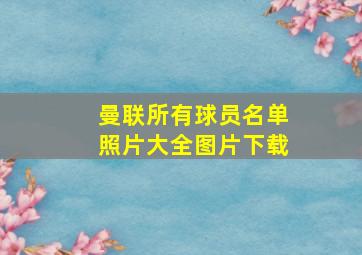 曼联所有球员名单照片大全图片下载