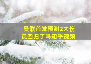 曼联首发预测2大伤员回归了吗知乎视频