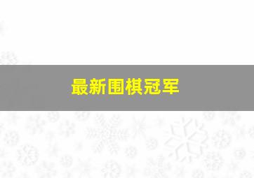 最新围棋冠军