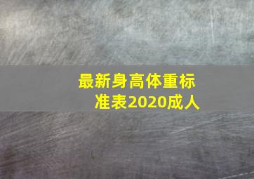 最新身高体重标准表2020成人