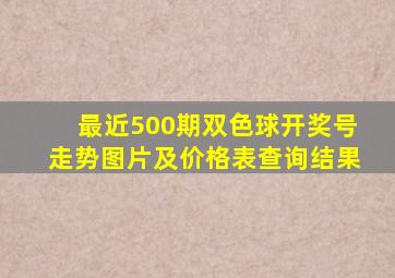 最近500期双色球开奖号走势图片及价格表查询结果