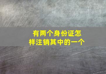 有两个身份证怎样注销其中的一个