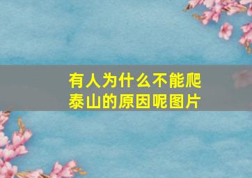 有人为什么不能爬泰山的原因呢图片