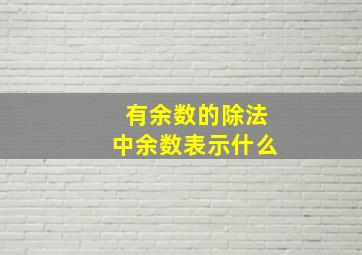 有余数的除法中余数表示什么