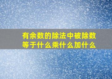 有余数的除法中被除数等于什么乘什么加什么