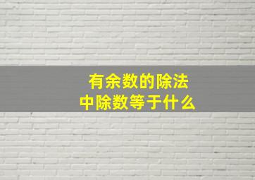 有余数的除法中除数等于什么