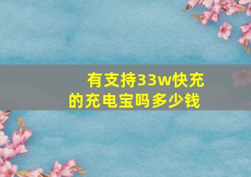 有支持33w快充的充电宝吗多少钱