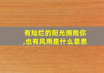 有灿烂的阳光拥抱你,也有风雨是什么意思