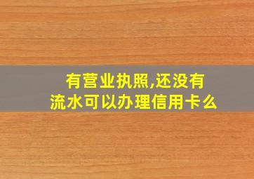 有营业执照,还没有流水可以办理信用卡么