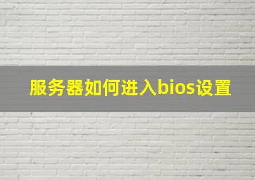 服务器如何进入bios设置