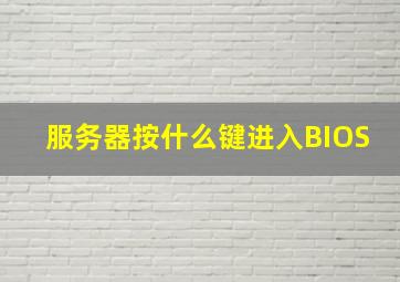 服务器按什么键进入BIOS