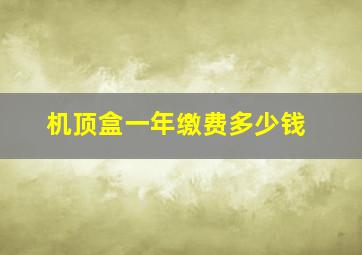 机顶盒一年缴费多少钱