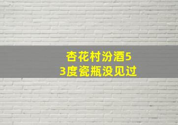 杏花村汾酒53度瓷瓶没见过