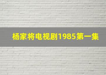 杨家将电视剧1985第一集