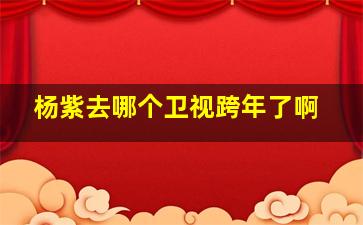 杨紫去哪个卫视跨年了啊