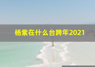 杨紫在什么台跨年2021