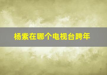 杨紫在哪个电视台跨年