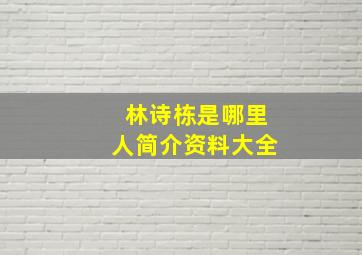 林诗栋是哪里人简介资料大全