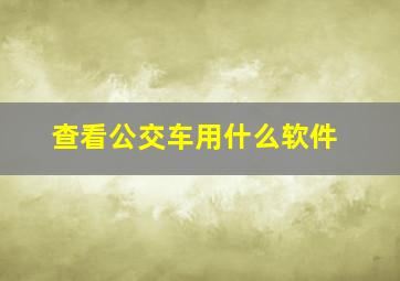 查看公交车用什么软件