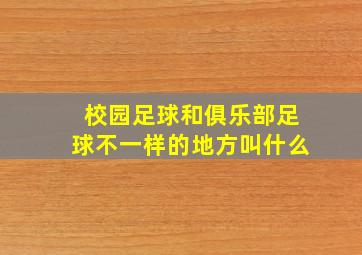 校园足球和俱乐部足球不一样的地方叫什么