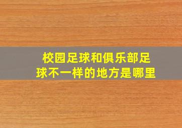 校园足球和俱乐部足球不一样的地方是哪里