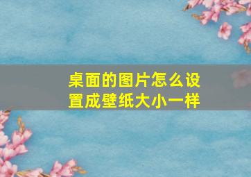 桌面的图片怎么设置成壁纸大小一样